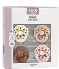 BIBS Boheme -tutit 4 kpl, pyöreä, 0–6 kk (Ivory/Blush/Woodchuck/Blossom)