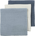 Meyco Uni -harsoliinat 70 x 70 cm, 3 kpl, natural/farkunsininen/indigo