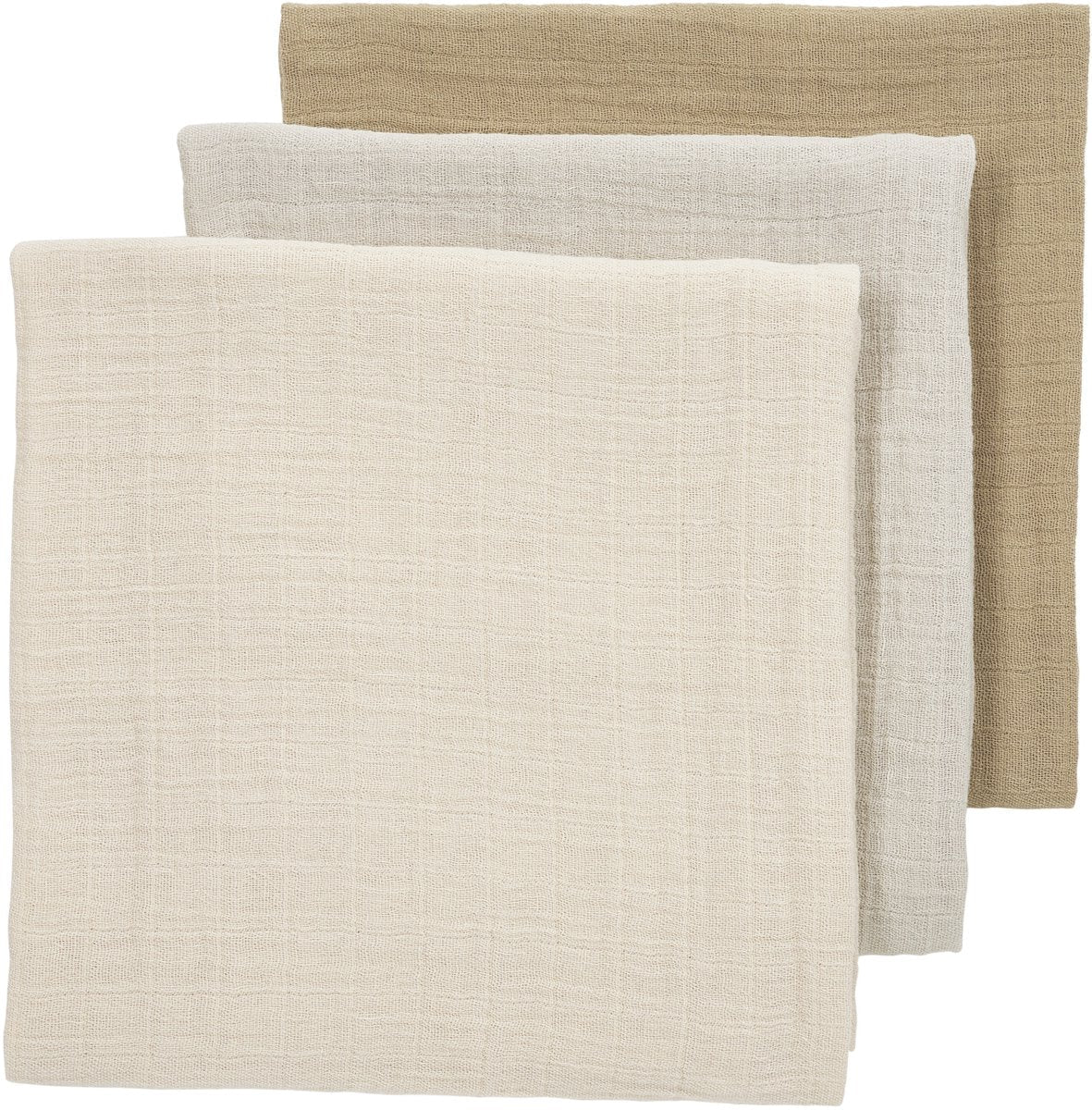 Meyco Uni -harsoliinat 70 x 70 cm, 3 kpl, hiekka/greige/taupe