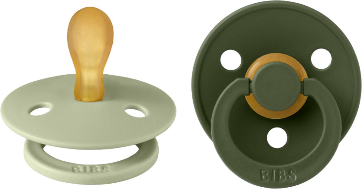BIBS-tutit 2 kpl, symmetrinen, 0–6 kk (Sage/Hunter Green)