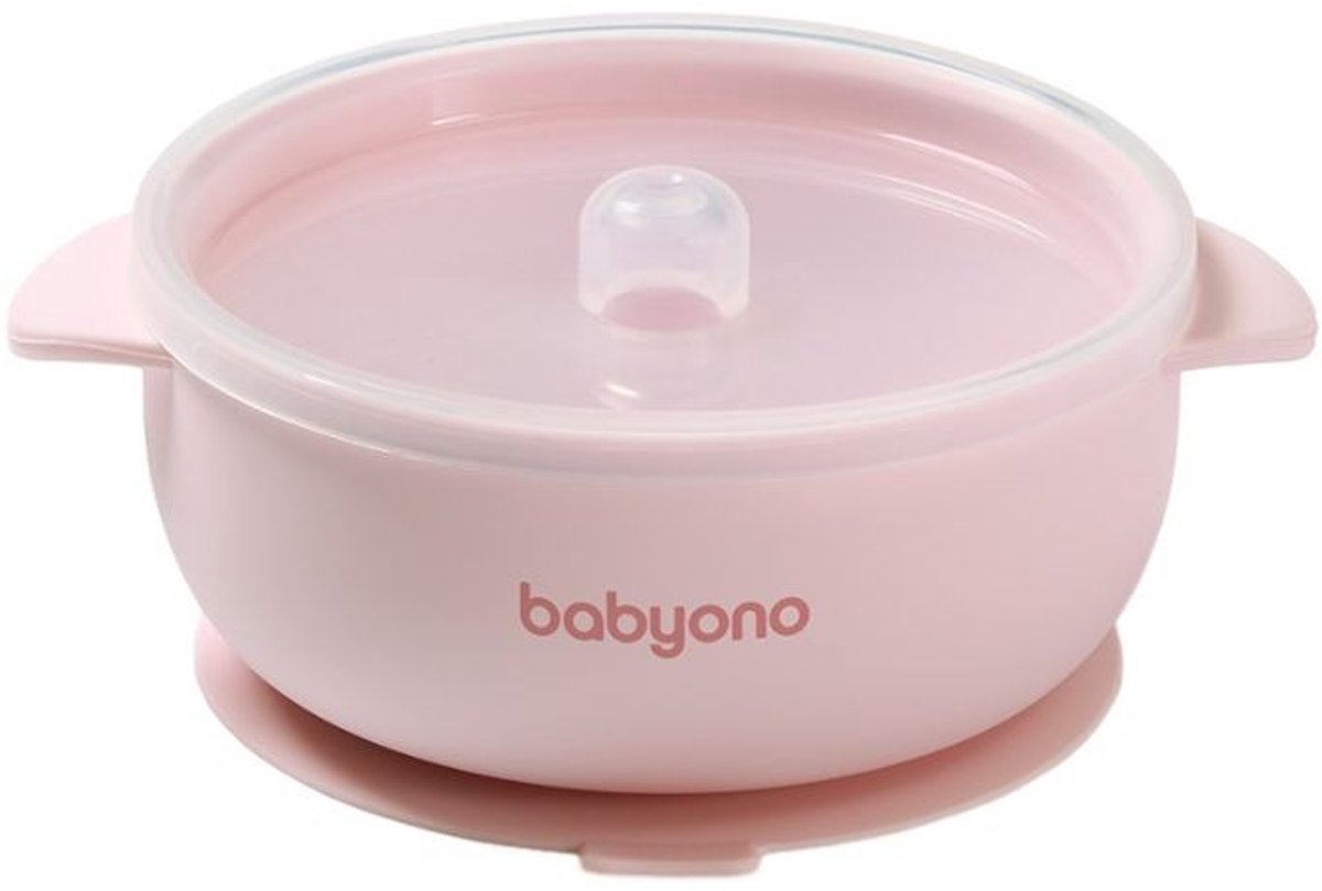 BabyOno-silikonikulho, imukupilla, pinkki