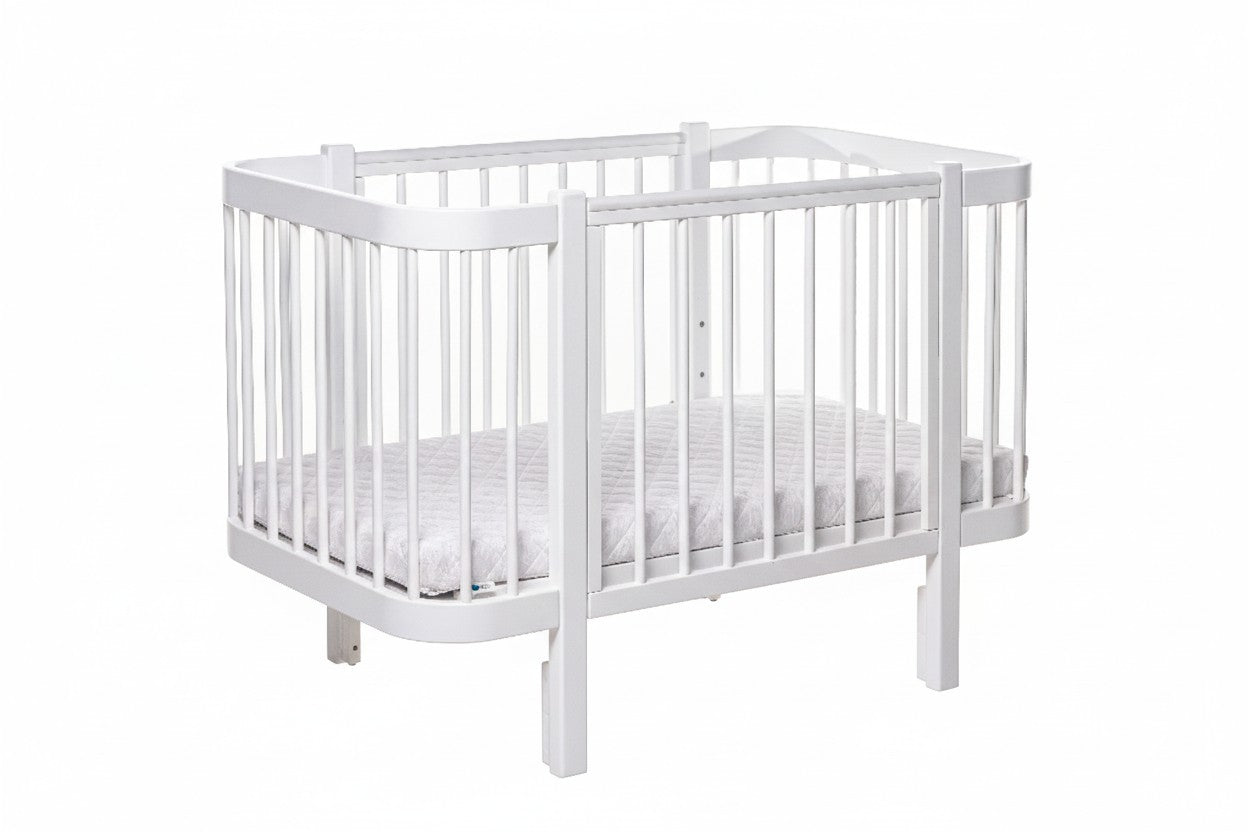Baby Crib ELIN with Mattress - White