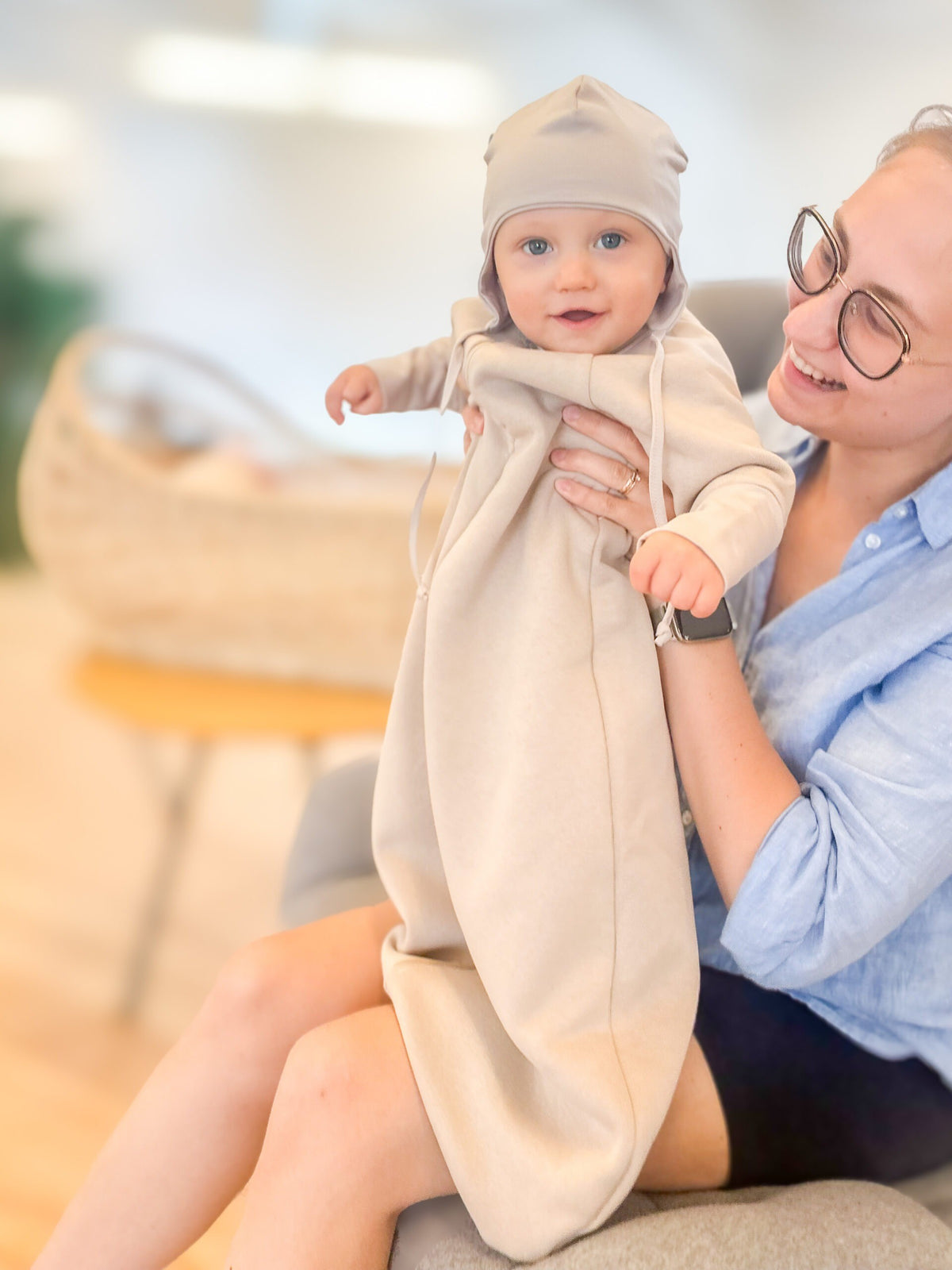 Kapalo ja unipussi 1,0 TOG, beige, 6-24 kk, kuva 2