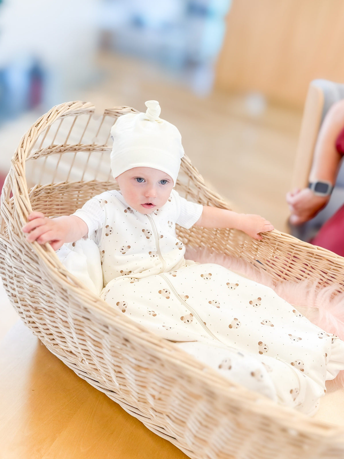 Kapalo ja unipussi 2,5 TOG, beige ja valkoinen, 6-24 kk