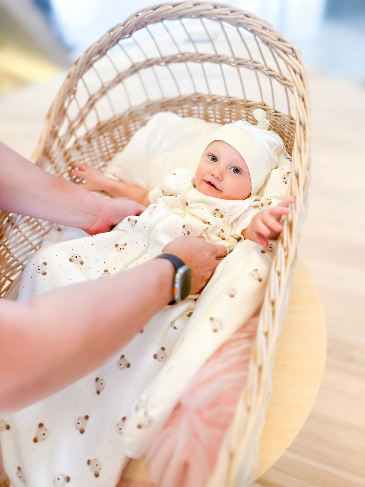 Kapalo ja unipussi 2,5 TOG, beige ja valkoinen, 6-24 kk, kuva 4