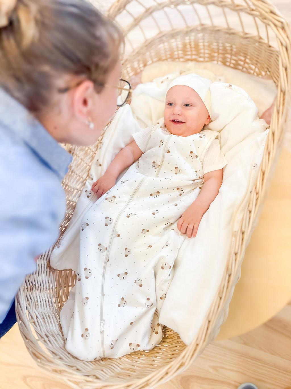 Kapalo ja unipussi 2,5 TOG, beige ja valkoinen, 6-24 kk, kuva 5