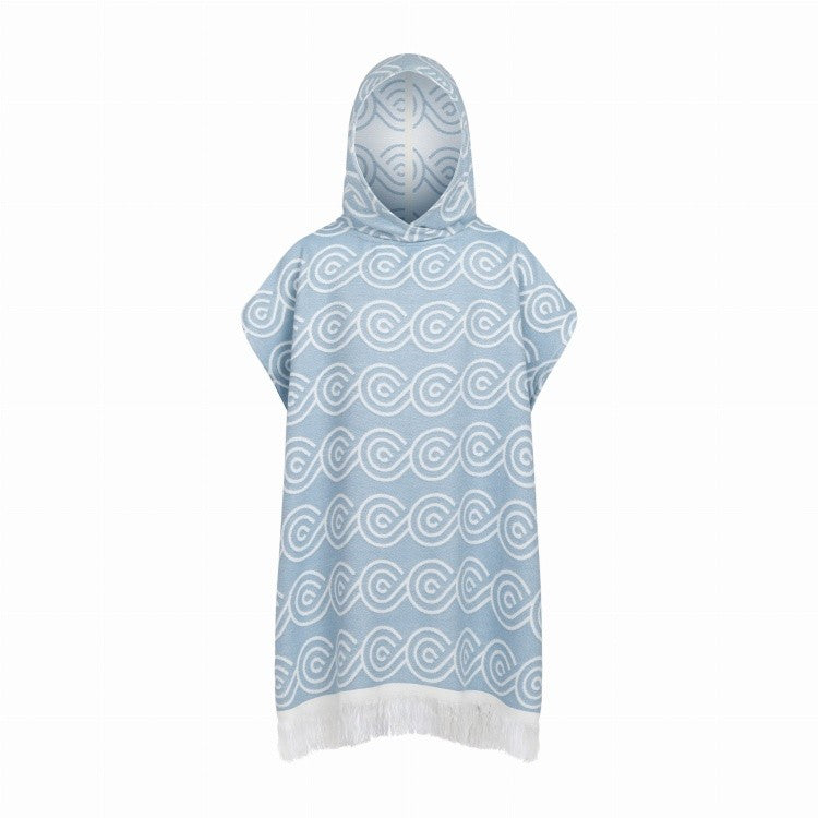 Bambuinen kylpyponcho lapselle, vaaleansininen, kuva 6