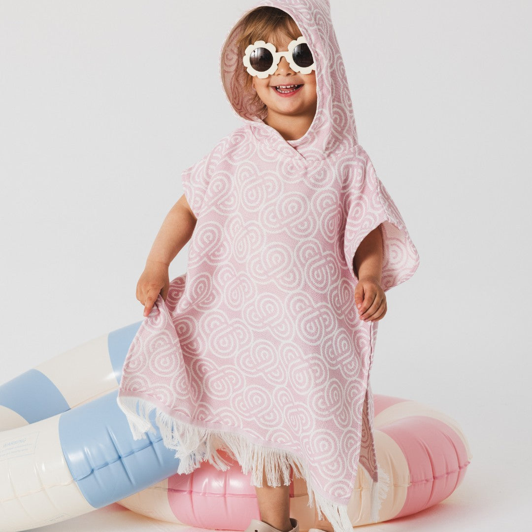Bambuinen kylpyponcho lapselle, roosa, kuva 7