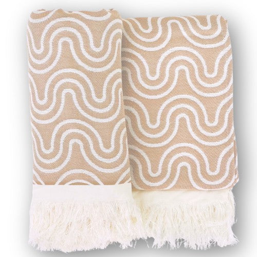 Bambuinen kylpyponcho lapselle, hiekka, kuva 2