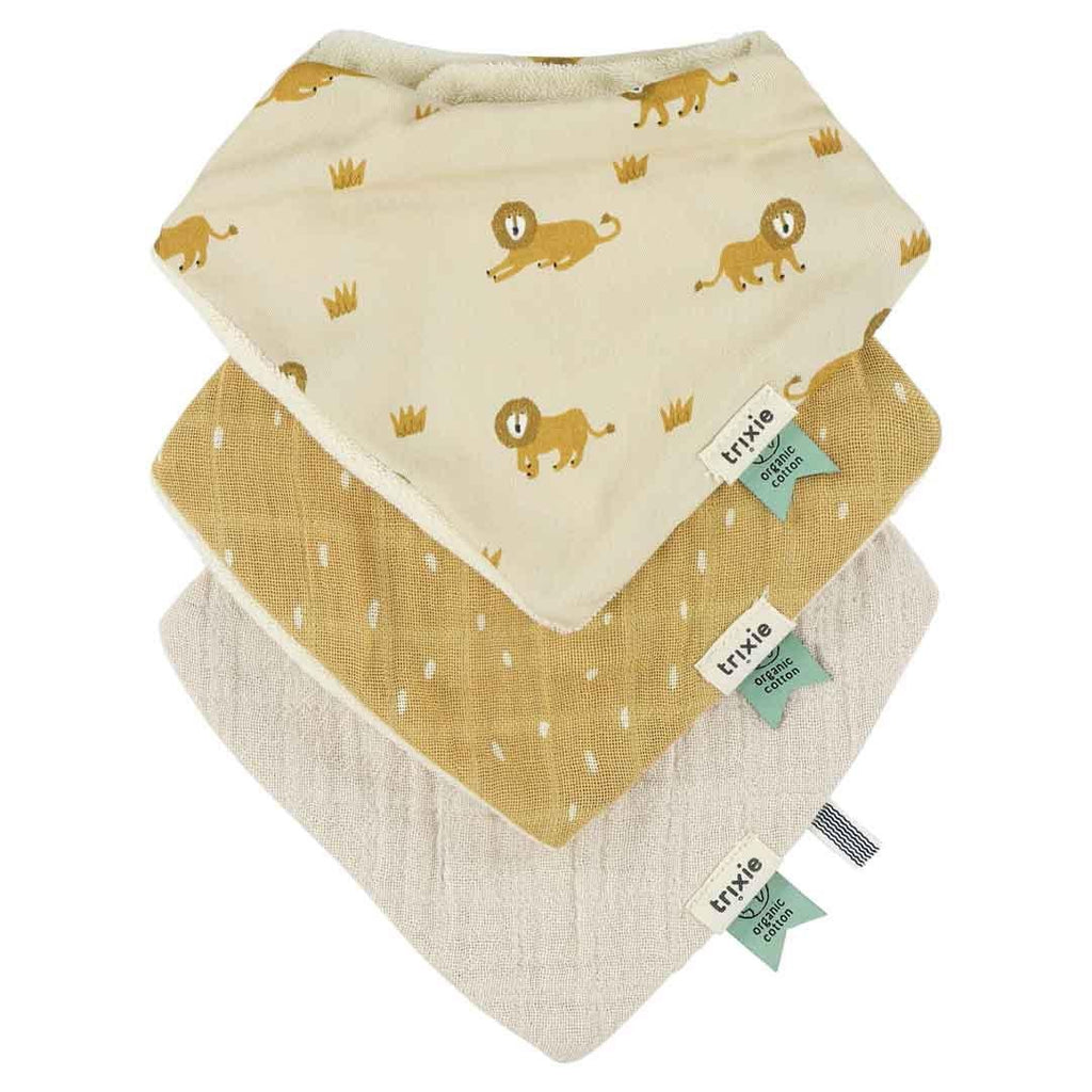 Bandana-ruokalaput vauvalle 3 kpl, leijonakuosi, kuva 4