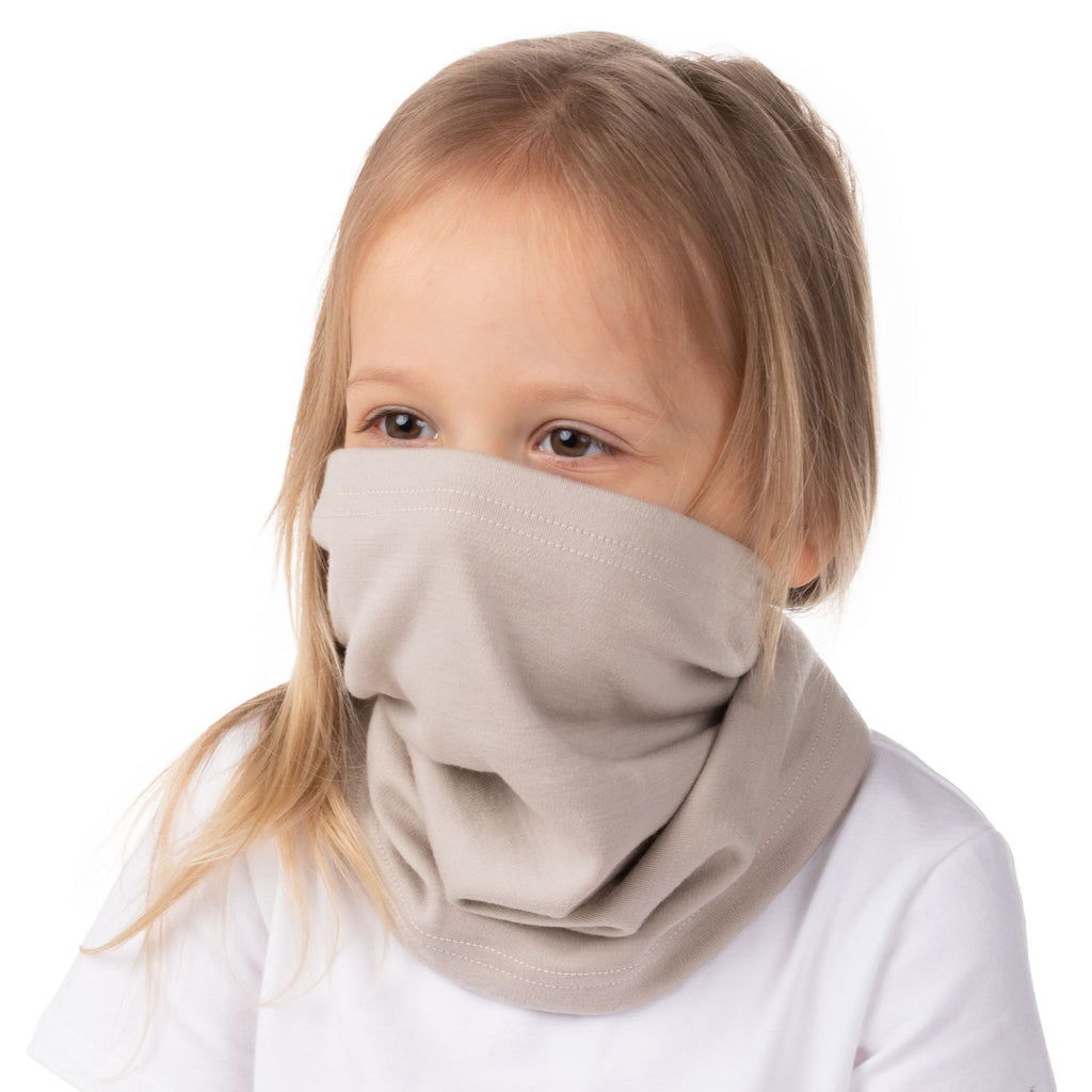 Yksikerroksinen merinovillakaulaputki lapselle, beige, kuva 2