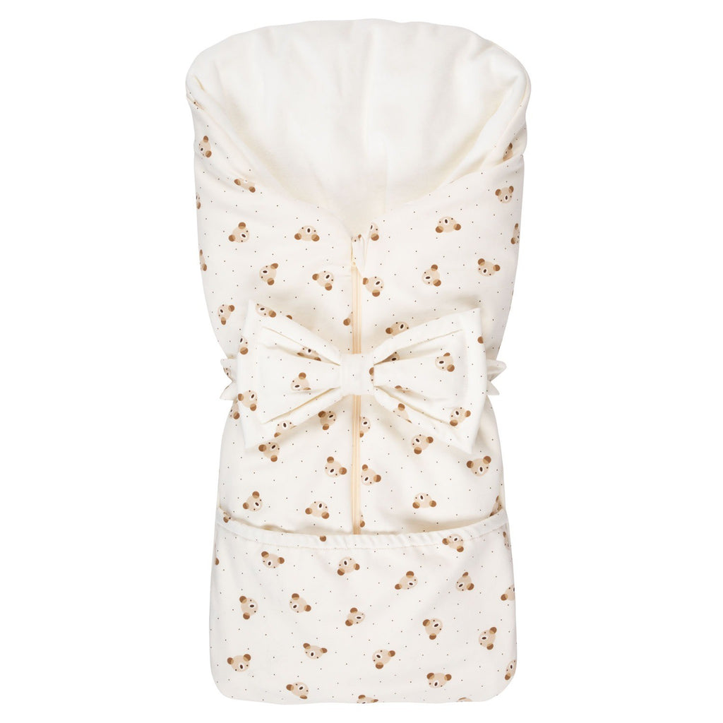 Vauvan unipussi ja peitto rusetilla, beige ja valkoinen, 0-6 kk, kuva 2