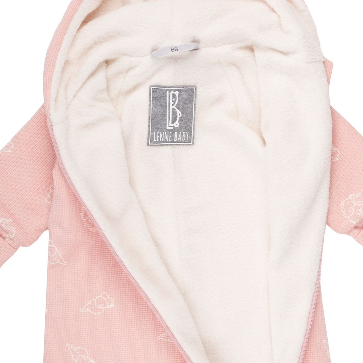 Puuvillafleece-potkupuku hupulla, vaaleanpunainen, kuva 2