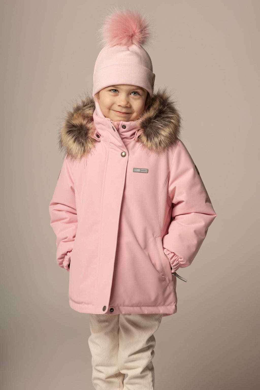 Merinovillainen kypärämyssy tupsulla, pinkki, kuva 2