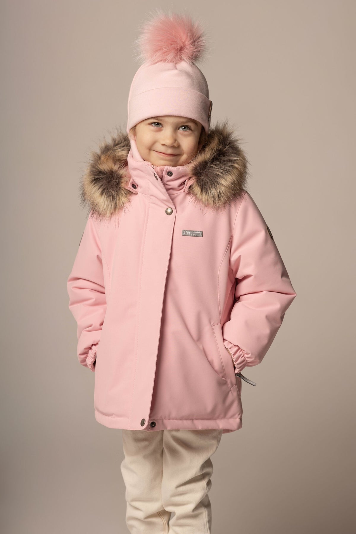 Merinovillainen kypärämyssy tupsulla, pinkki, kuva 2