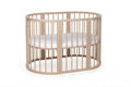 Round Baby Crib OLIN with Mattress - Cappuccino